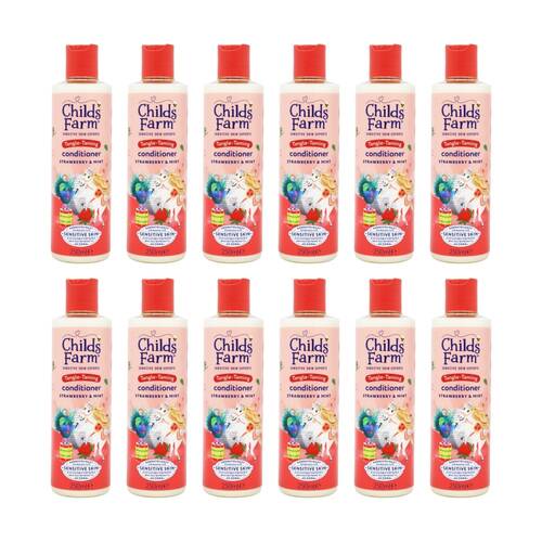 12PK Childs Farm Conditioner Sensitive Skin Strawberry Mint 250ml
