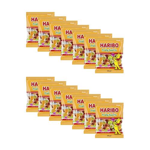 14PK Haribo Fuity Squirts 140g Party Favours Candy/Lollies/Gummies