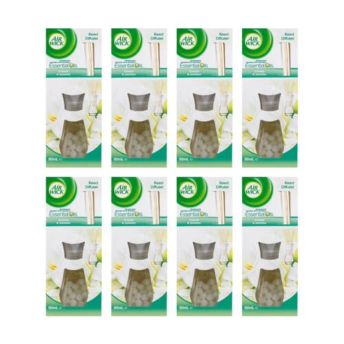 8PK Air Wick Reed Diffuser Essential Oils Freesia And Jasmine 50mL