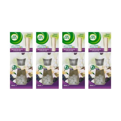 4PK Air Wick Reed Diffuser Midnight Blackberry And Vanilla Silk 50mL