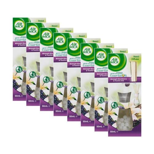 8PK Air Wick Reed Diffuser Midnight Blackberry And Vanilla Silk 50mL
