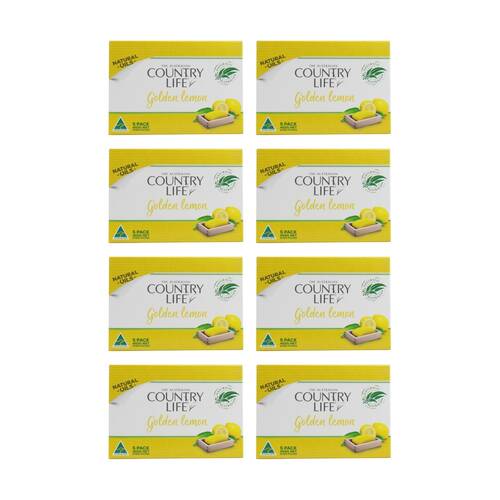 8PK Country Life 5 Pack Golden Lemon Soap Bars Natural Oils 450g Each