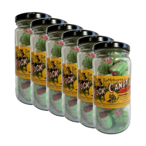 6PK Melbourne Rock Candy Tradition Hard Boiled Sweets Lollies Watermelon