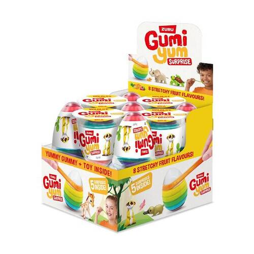18PK Zuru Gumi Yum Surprise Toy & Stretchy Fruit Flavoured Gummy Candy 21g