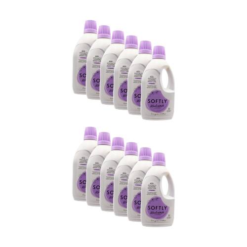 12PK Softly Specialty Wool Front/Top Loader Laundry Wash 1.25L Lavender Scented