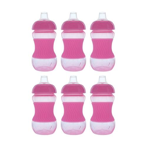 6x Nuby Mini Gripper Soft Spout Sippy Cup Touch-Flo Valve 180ml Assorted 6m+