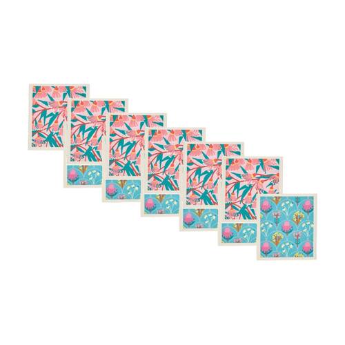 6x 2pc Annabel Trends Swedish Style Dish Cloths Blossom/Wildflower 17x19cm