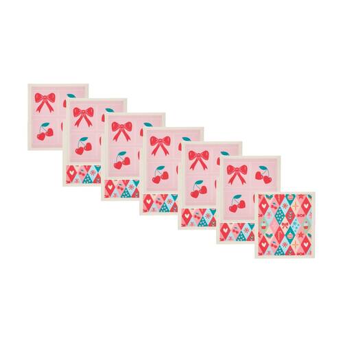 6x 2pc Annabel Trends Dish Cloths Christmas & Bows/Cherries 17x19cm