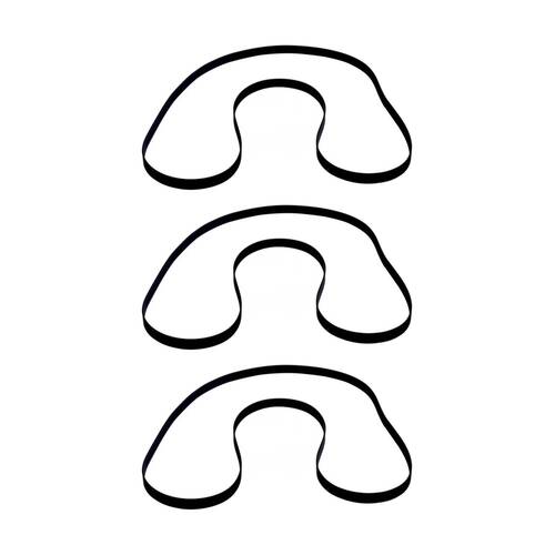 3PK Rubber Turntable Belt 195mm Diameter Compatible Parts Record Player