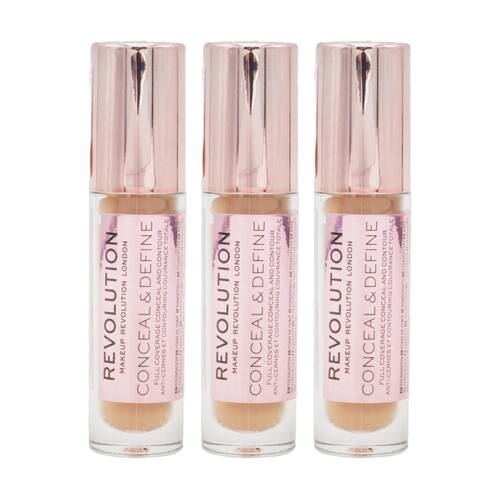3PK Revolution Conceal & Define Concealer Anti Redness Complexion Makeup C9.2 4g