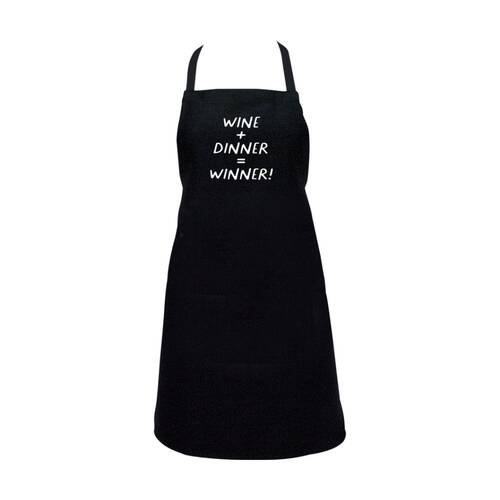 Annabel Trends Black & White Kitchen Apron Wine + Dinner = Winner 60x80 cm