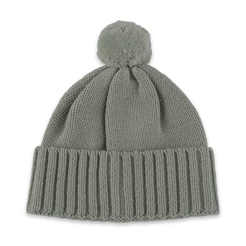 The Peanutshell Baby Knitted Beanie Winter Warming Headwear Cotton Sage