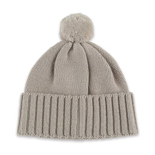 The Peanutshell Baby Knitted Beanie Winter Warming Headwear Cotton Taupe