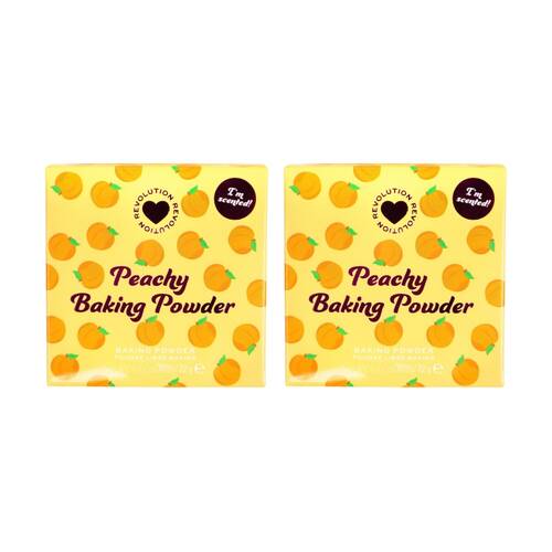 2PK Revolution Loose Baking Powder Peach Cosmetic Concealer 22g Make Up