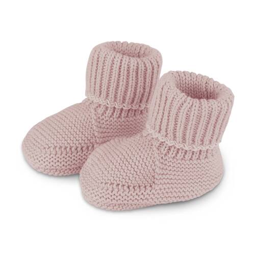The Peanutshell Baby Knitted Booties Winter Warming Footwear Cotton Pink