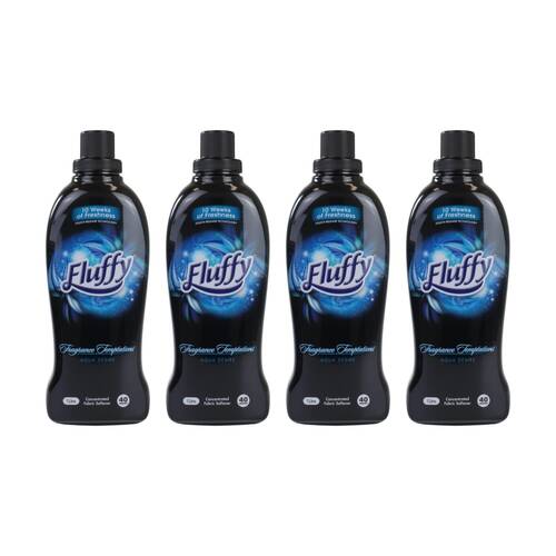 4PK Fluffy Fabric Conditioner Temptations Aqua Desire Concentrated 850mL