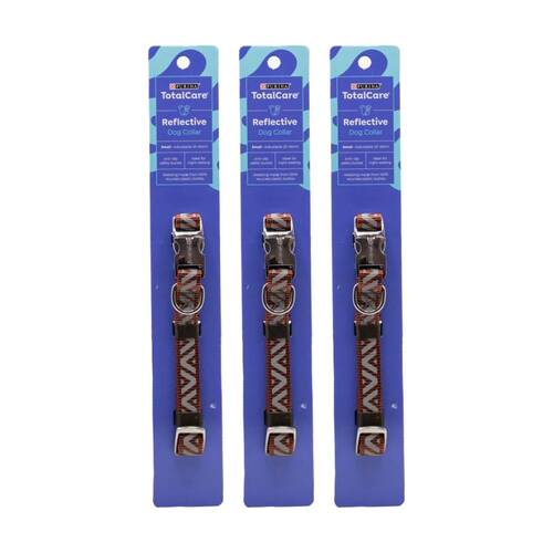3PK Purina Total Care Reflective Adjustable Dog Collar Small 25-40cm Assorted