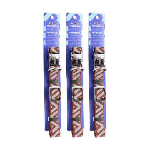 3PK Purina Total Care Reflective Adjustable Dog Collar Large 45-75cm Assorted