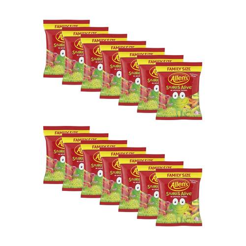 14PK Allen's Snakes Alive 405g Party Favours Candy/Lollies/Gummies