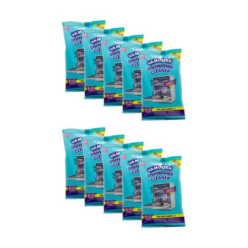 10PK Vamoosh Dishwasher Cleaner 6 In 1 Action Hygienic Super Fresh 50g