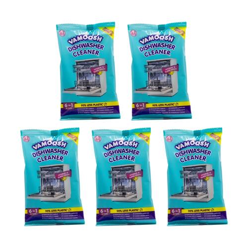 5PK Vamoosh Dishwasher Cleaner 6 In 1 Action Hygienic Super Fresh 50g