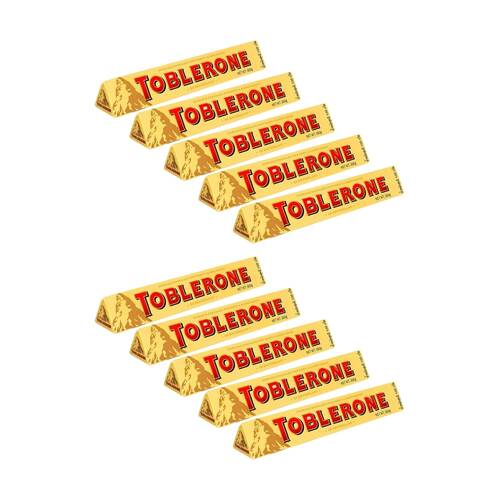 10PK Toblerone Original Swiss Milk Chocolate Block Honey & Almond Nougat 100g