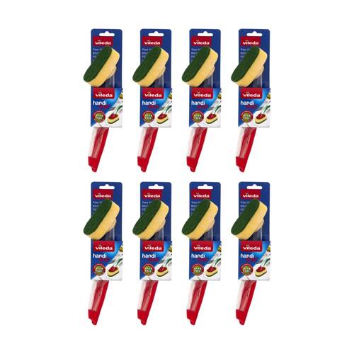 8PK Vileda Handi Dish Refillable Dish-Handle Soap Dispensing Handle