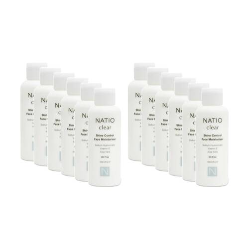 12PK Natio Face Moisturiser Clear Shine Control Sodium Hyaluronate 125ml