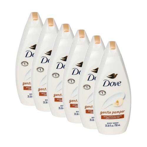 6PK Dove Gentle Cleanse Pamper Body Wash Nourishing Formula 750ml