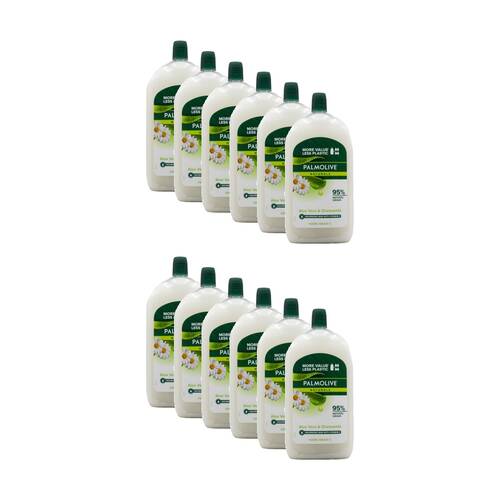 12PK Palmolive Antibacterial Hand Wash Refill Bottle 1L Aloe Vera & Chamomile