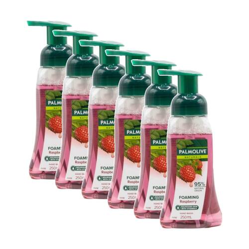 6PK Palmolive Naturals Origin Foaming Hand Wash Bottle 250ml Raspberry