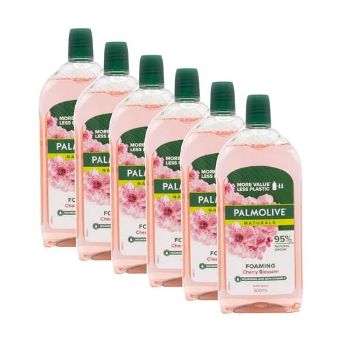 6PK Palmolive Foaming Antibacterial Handwash Refill Cherry Blossom 500ml
