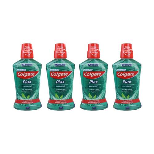 4PK Colgate Plax Refreshing Freshmint Oral Dental Breath Mouthwash 500ml