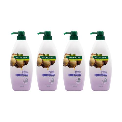 4PK Palmolive Smooth & Shine Shampoo For Frizzy Hair Macadamia Oil Keratin 700ml