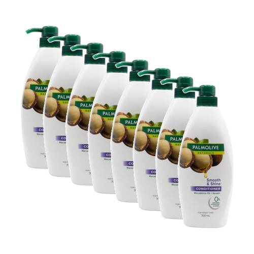 8PK Palmolive Smooth & Shine Macadamia Keratin Conditioner For Frizzy Hair 700ml