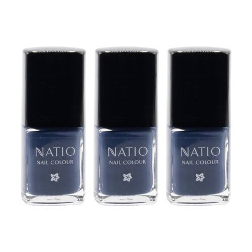 3PK Natio Nail Colour Polish Manicure Pink Shade Denim 15ml