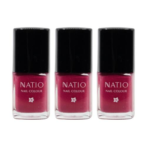 3PK Natio Nail Colour Polish Manicure Pink Shade Beauty 15ml