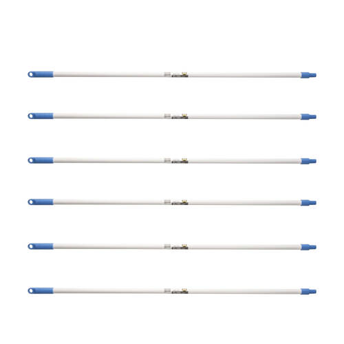6PK Oates Value Handle Powder Coated Aluminium Shaft Blue 1.4mx25mm
