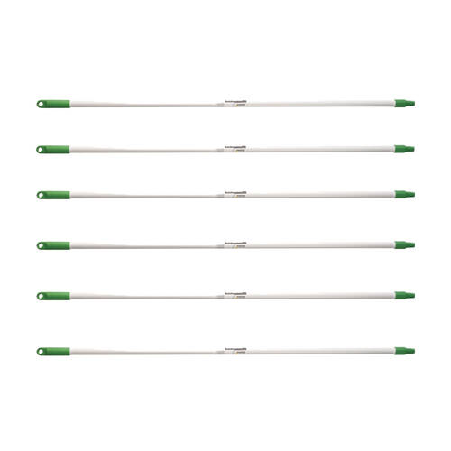 6PK Oates Value Handle Powder Coated Aluminium Shaft Green 1.4mx25mm