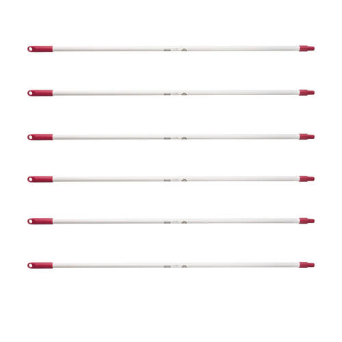 6PK Oates Value Handle Powder Coated Aluminium Shaft Red 1.4mx25mm