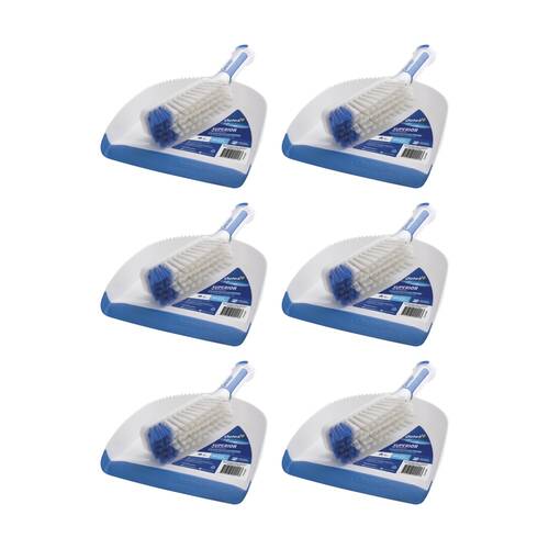 6PK Oates Superior Grip Dustpan Set Electrostatic Rubber Edge Handle