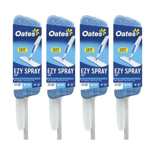 4PK Oates Ezy Spray Mop Built-In Microfibre Pad Lightweight Design