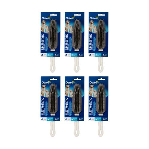6PK Oates Electrostatic Pet Hair Brush Medium Rubber Bristles Reusable