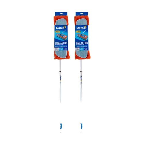 2PK Oates Dual Action Multi-Purpose Flat Mop Extendable Handle Swivel Head