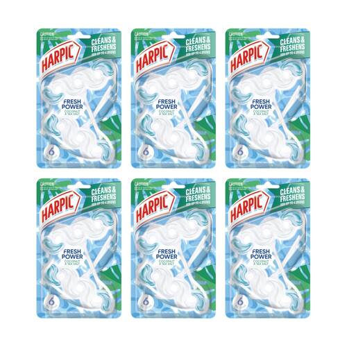6x 2pc Harpic Toilet Cleaner Fresh Power W/ 6 Actions Coconut & Sea Salt
