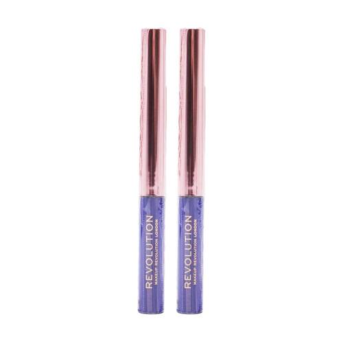 2PK Revolution Liquid Eyeliner Super Flick Blue 2.4mL Makeup Eye Cosmetic Pen