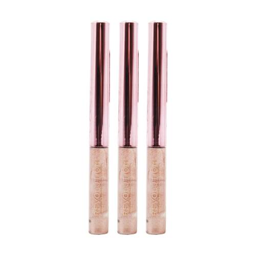 3PK Revolution Super Flick Liquid Eyeliner Eye Makeup Rose Gold 2.4ml
