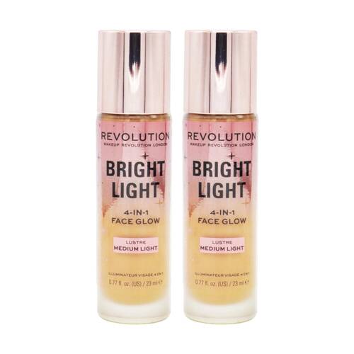 2PK Revolution Bright Light Face Glow Lustre Medium Skin Care 23mL