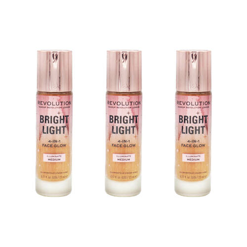 3PK Revolution Bright Light 4-in-1 Face Glow Illuminate Medium 23ml