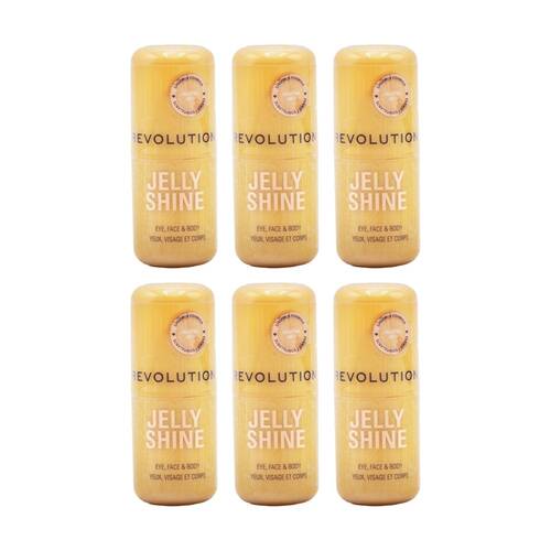 6PK Revolution Jelly Shine Eye Face & Body Highlight Stick Celestial Gold 5.5g